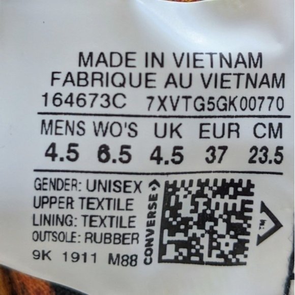 Converse Chuck Taylor All Star Hi Black Egret Animal Print Women's 6.5 - Picture 6 of 6